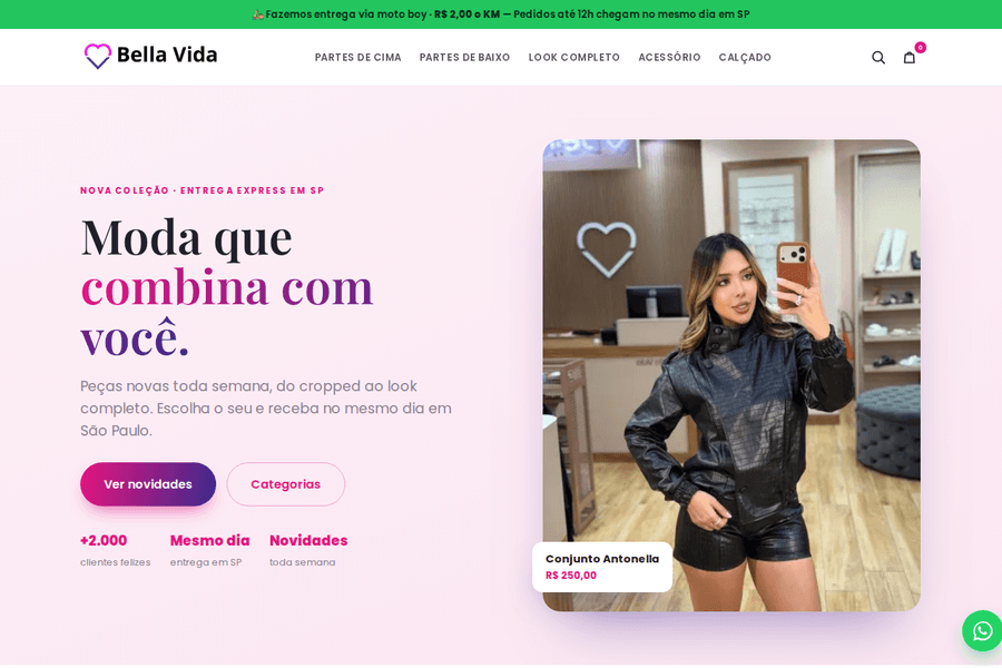 Prévia do site Bella Vida