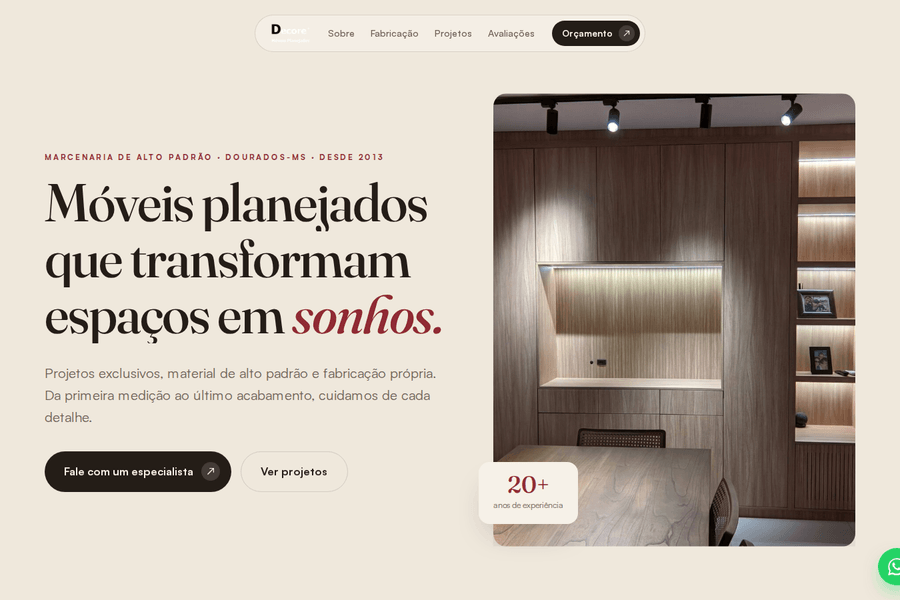 Prévia do site Decore Dourados