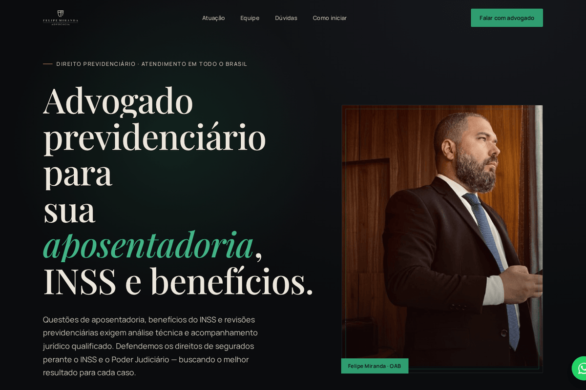 Prévia do site Felipe Miranda