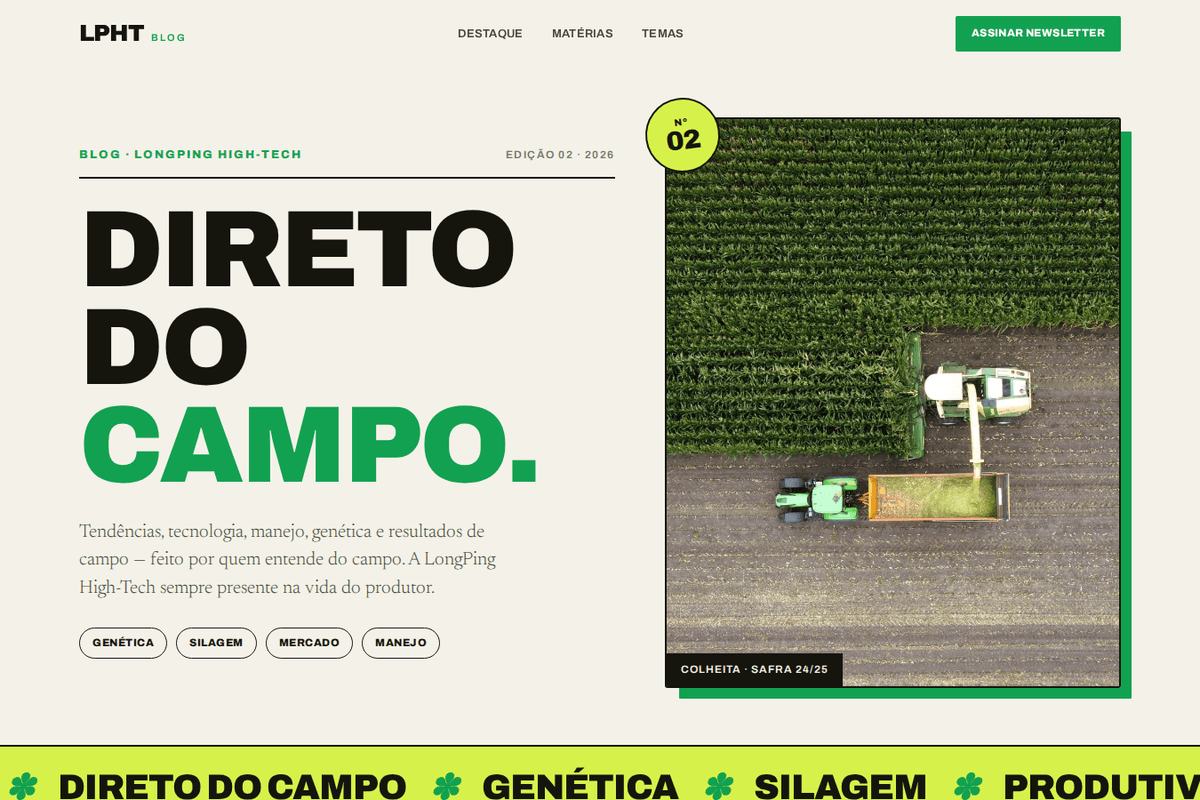 Prévia do site Blog LPHT